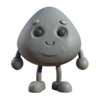 signature coastal Rock character with a rough outline, flat grey, minimal design with Scalable Design. flawless png