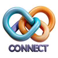 melancholic extraordinary Intertwined CONNECT with linked letters. Crisp edges, minimal style with Scalable Design. authentic png