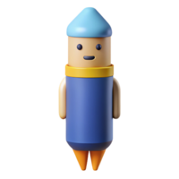 wonderful elegant Simple pencil character with a pointed tip. Flat color, crisp edges, with Scalable Design. refined png