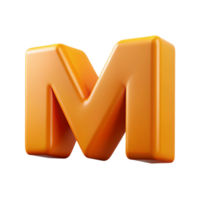 elegant minimalist Stylized M with sharp edges, flat orange. Single-weight stroke with Scalable Design. top-tier png