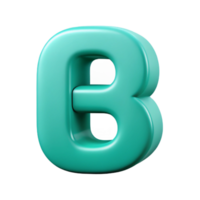 sumptuous energetic artistic Flat color, symmetrical B in turquoise. Clean lines, with Scalable Design. artisan png