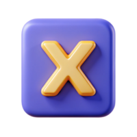 unparalleled baroque X icon inside a square. Scalable, single-weight stroke, minimal design with Scalable Design. sharp png