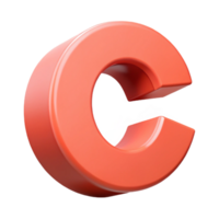 spectacular bohemian Symmetrical C in flat coral. Minimal design with Scalable Design. high resolution png