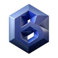 romantic alluring Geometric B with sharp edges. Flat indigo with Scalable Design. ultra HD png
