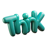 melancholic fascinating Minimal, crisp edges THINK with a flat teal color with Scalable Design. top-tier png