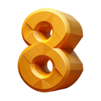 signature modern Crisp edges defining a geometric number in flat ochre with Scalable Design. professional png