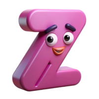 vibrant joyful industrial Letter Z character with a winking eye. Crisp edges, minimal, single-weight stroke with Scalable Design. studio quality png
