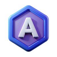 pristine dreamy traditional Letter A badge with sharp corners. Flat color, clean lines, minimal design with Scalable Design. authentic png