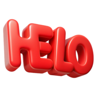 elegant surreal Bold, sans-serif HELLO with sharp edges and flat red color with Scalable Design. artisan png