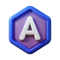 exceptional renaissance Letter A badge with sharp corners. Flat color, clean lines, minimal design with Scalable Design. professional png