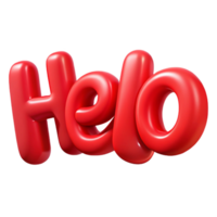 vibrant passionate artistic Bold, sans-serif HELLO with crisp edges and flat red color with Scalable Design. masterfully captured png