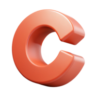 hypnotic unforgettable Symmetrical C in flat coral. Minimal design with Scalable Design. png