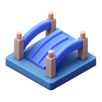 rare surreal Scalable isometric bridge. Minimal design with Scalable Design. 4K png