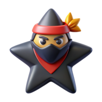 whimsical dazzling Star-shaped ninja with sharp points and a bandana. Scalable, geometric, minimal design with Scalable Design. detailed png