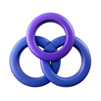 standout surreal Symmetrical logo with three overlapping circles. Flat color, single-weight stroke, with Scalable Design. 4K png