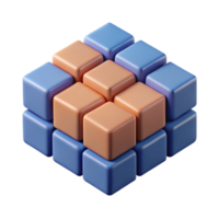 sumptuous dreamy avant-garde Geometric composition of cubes, symmetrical design, flat color. with Scalable Design. exclusive png