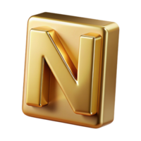 dazzling gothic Clean lines N with sharp edges. Flat gold with Scalable Design. high resolution png