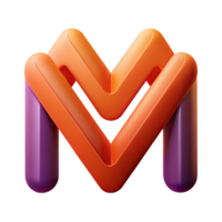 breathtaking joyful minimalist Abstract letter M formed by intersecting lines. Crisp edges, flat color, with Scalable Design. studio quality png