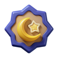 striking bold avant-garde Crescent moon badge with two stars. Scalable, crisp edges, minimal with Scalable Design. 4K png