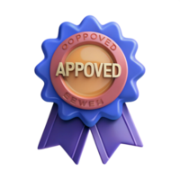 dramatic rare Ribbon badge with the text Approved . Flat color, crisp edges, single-weight stroke with Scalable Design. png