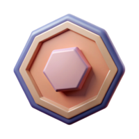 romantic glorious Octagonal badge with an inner octagon. Geometric, symmetrical, minimal with Scalable Design. studio quality png