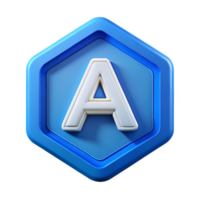 ethereal impressive Letter A badge, bold and simple. Flat color, crisp edges, with Scalable Design. professional png