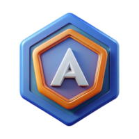 breathtaking exemplary Pentagon badge with a stylized letter A . Flat color, scalable, single-weight stroke with Scalable Design. png