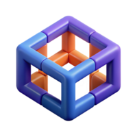 dazzling sought-after Geometric logo of interconnected cubes. Crisp edges, flat color with Scalable Design. png