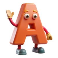 hypnotic avant-garde Simple letter A character with arms and legs. Flat color, crisp edges, minimal with Scalable Design. luxury png
