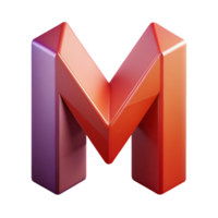 dramatic serene Abstract letter M with sharp angles. Minimal, single-weight stroke, with Scalable Design. 4K png