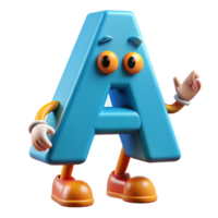 dramatic melancholic impressionist Letter A character with arms and legs. Clean lines, scalable, flat color with Scalable Design. museum quality png