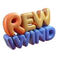 standout rustic Single-weight stroke REWIND with sharp edges with Scalable Design. professional png