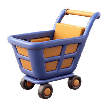 bländande rustik rena rader formning en enkel handla vagn. platt Färg, skalbar. minimal med skalbar design. studio kvalitet png