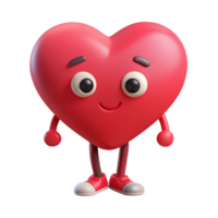 hypnotic whimsical modern Heart-shaped character with small, round feet. Clean lines, scalable, flat color with Scalable Design. masterfully captured png