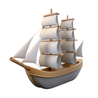quintessential elegant Silhouette of a sailing ship. Clean lines, flat color, with Scalable Design. 8K png