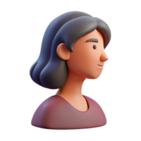 fascinating abstract Silhouette of a woman's face in profile. Flat color, clean lines, single-weight stroke with Scalable Design. 4K png