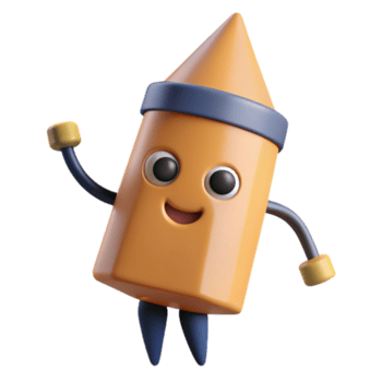 memorable victoriano lápiz personaje con un triangular consejo. plano color, mínimo, con escalable diseño. 8k png