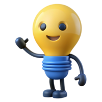 ethereal dramatic Lightbulb character with a simple filament. Clean lines, scalable, flat color with Scalable Design. 4K png
