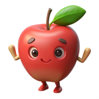 inspired futuristic Apple character with a simple leaf. Minimal, scalable, crisp edges with Scalable Design. studio quality png