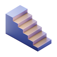 ethereal splendid Isometric staircase with minimal design. Single-weight stroke with Scalable Design. 8K png
