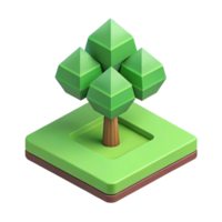 fascinating classic Isometric tree with clean lines. Minimal, with Scalable Design. 4K png