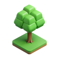whimsical majestic Isometric tree with clean lines. Minimal, with Scalable Design. high resolution png