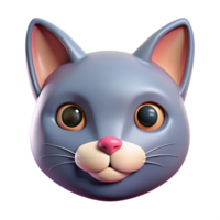 radiant mysterious avant-garde Stylized line art of a cat's face. Crisp edges, single-weight stroke, flat color with Scalable Design. premium png