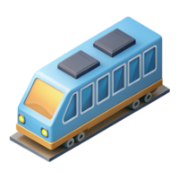 passionate exquisite Isometric train with flat color. Clean lines, single-weight stroke with Scalable Design. top-tier png