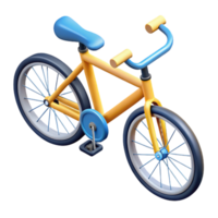 immaculate surreal Isometric bicycle with flat color. Clean lines, single-weight stroke with Scal premium png
