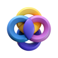 playful mesmerizing Abstract composition of three intersecting circles. Flat color, with Scalable Design. expertly shot png