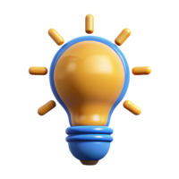 joyful impressive Stylized lightbulb icon with radiating lines. Crisp edges, flat color with Scalable Design. high quality png