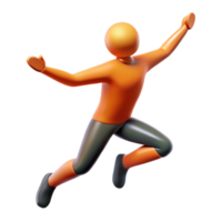 splendid intense art deco Silhouette of a person jumping. Minimal, single-weight stroke with Scalable Design. precision png