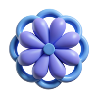 bold mesmerizing Overlapping circles forming a flower shape, single-weight stroke, flat color with Scalable Design. authentic png