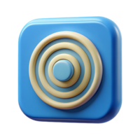 dynamic immaculate Square badge with concentric circles. Crisp edges, scalable, flat color with Scalable Design. detailed png